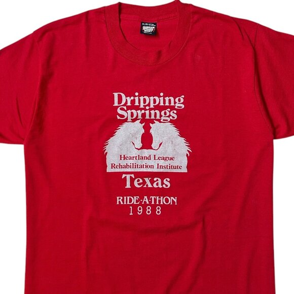 80s Vintage Dripping Springs Ride-A-Thon T-shirt Single Stitch 1988 Texas Horse. - Picture 2 of 4